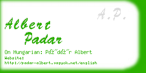 albert padar business card